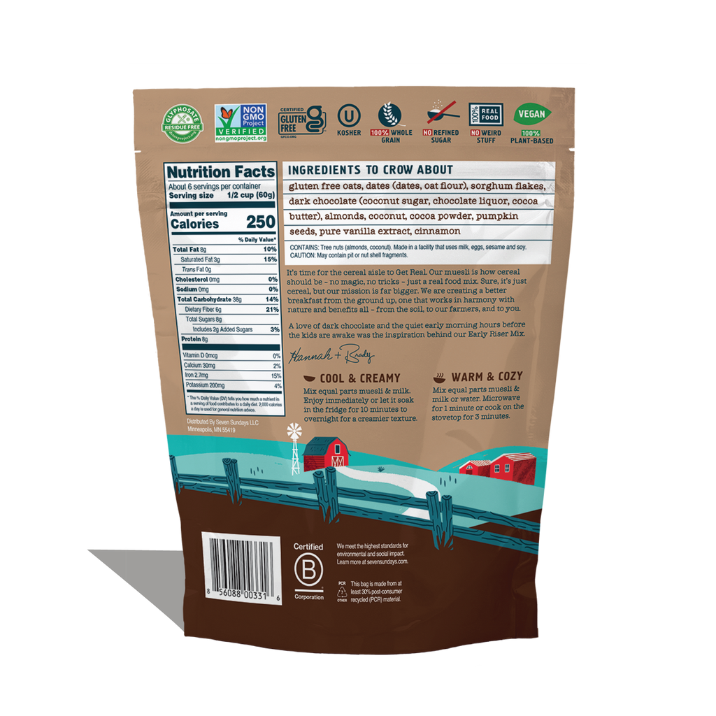 Early Riser Dark Chocolate Muesli, 12oz